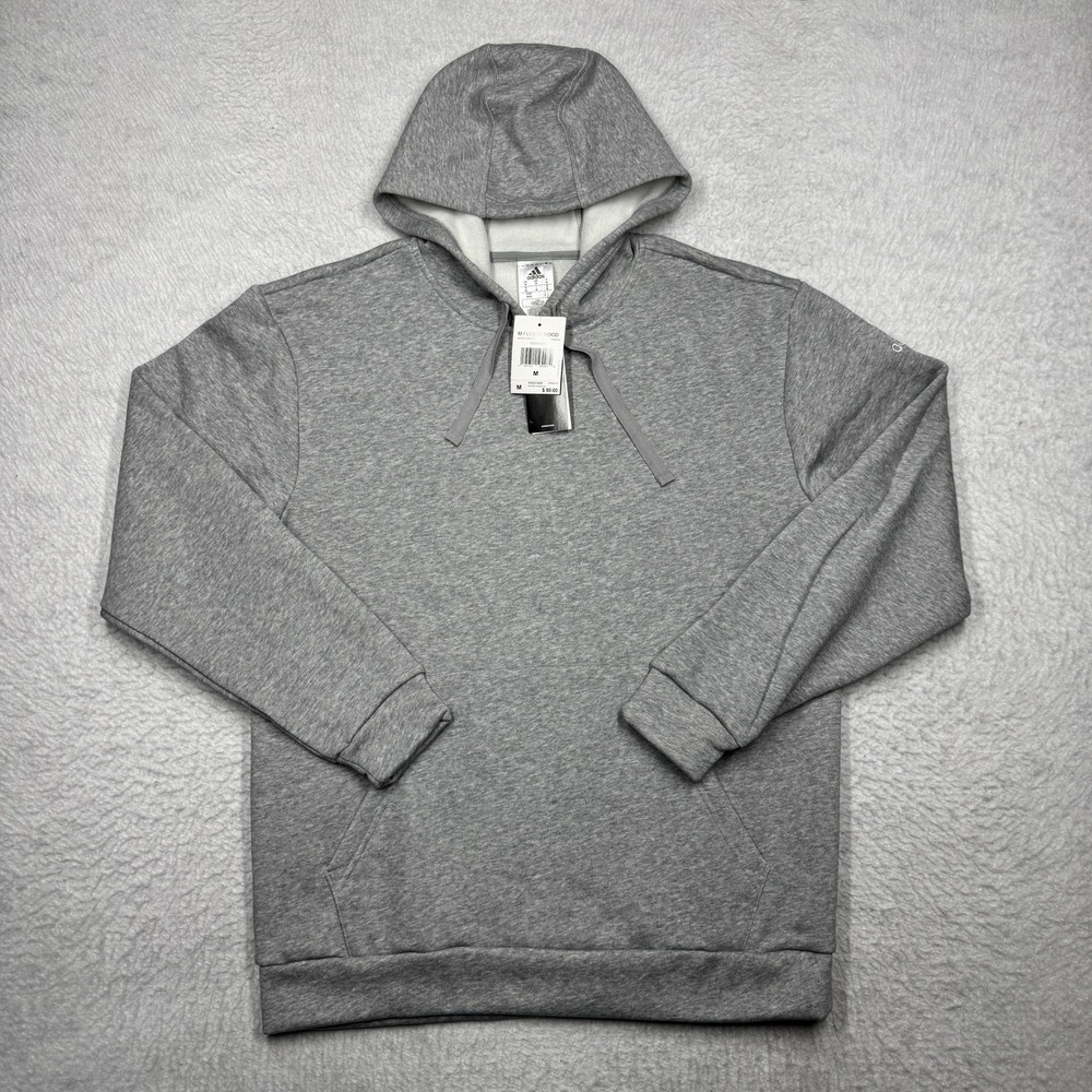 NWT Adidas Fleece Hoodie Hooded Sweater Gray Men's Size Medium